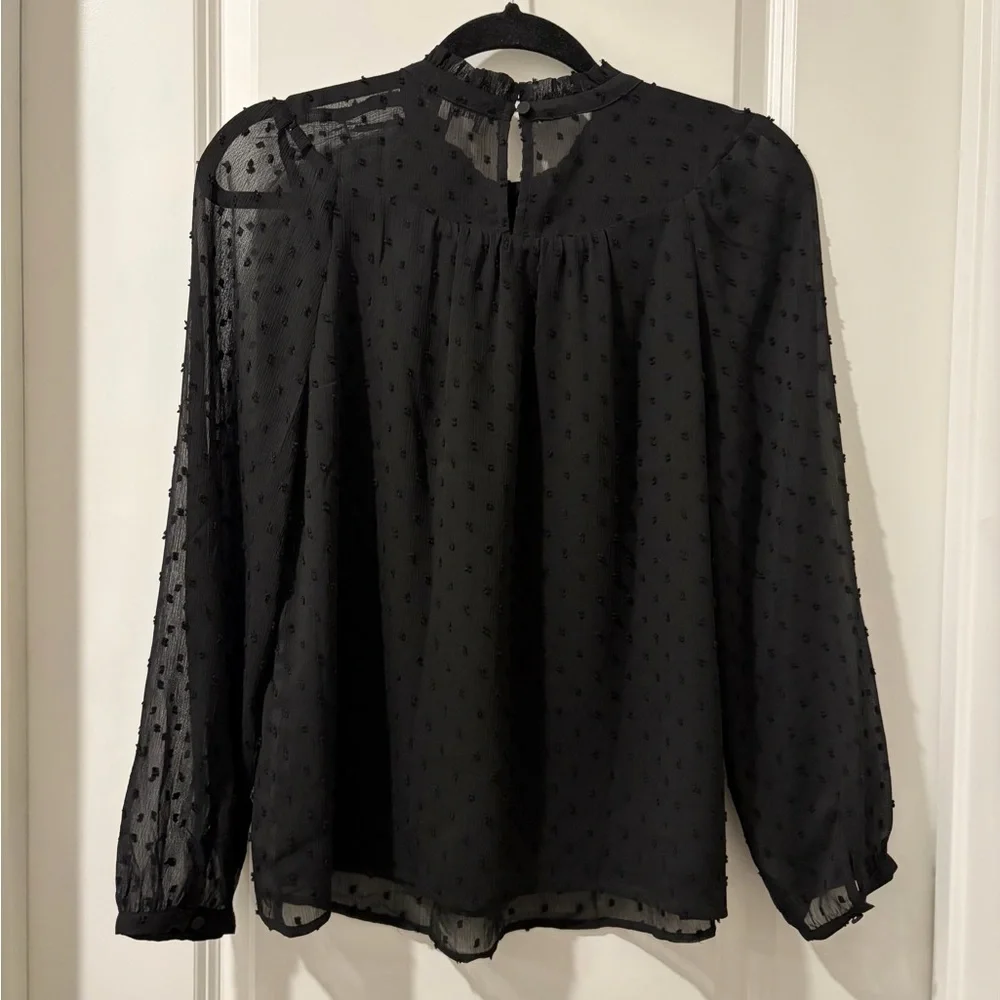 J. Crew Black Textured Blouse